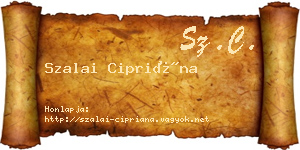 Szalai Cipriána névjegykártya